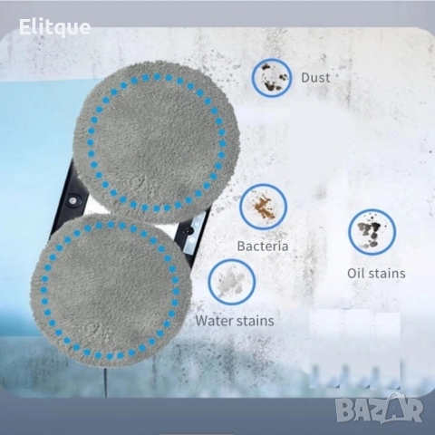 Интелигентен робот за почистване на прозорци с двойни въртящи се падове и вакуум 2800Pa, снимка 5 - Други - 52459967