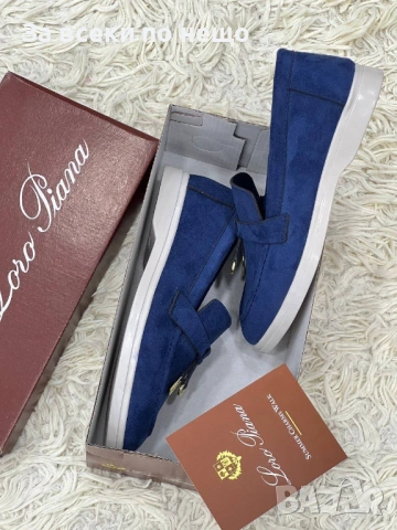 Loro Piana Дамски Велурени Сини Ежедневни Обувки Лоро Пиана Код E1294, снимка 2 - Дамски ежедневни обувки - 54130183