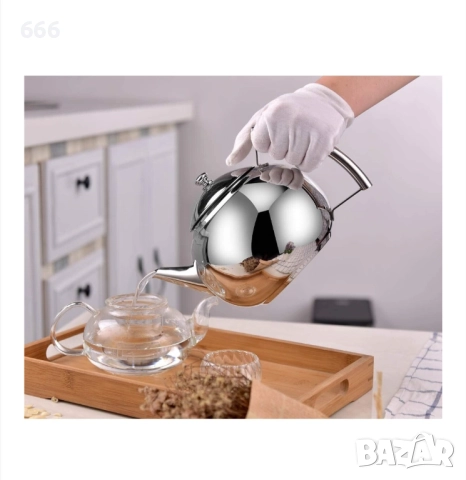 Чайник с инфузер, Неръждаема стомана 2.0L, снимка 2 - Други - 52706767