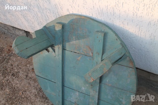 Дървена синя маса за битов кът, снимка 7 - Антикварни и старинни предмети - 44436023
