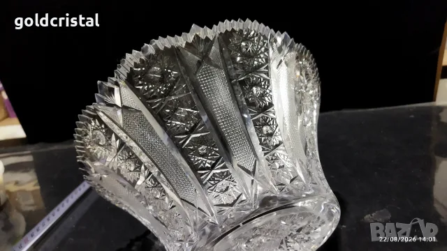 кристална купа фруктиера голяма и тежка, снимка 6 - Антикварни и старинни предмети - 55780464