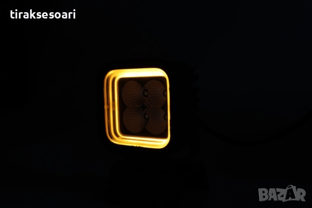 30W LED Халоген FLOOD – Бял Работен Фар с Жълта и Червена DRL Светлина 12V/24V, снимка 6 - Аксесоари и консумативи - 52790253