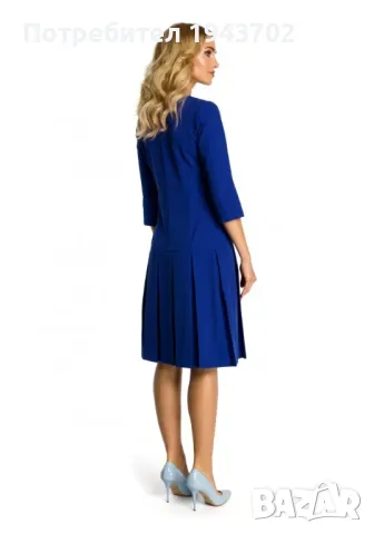 Дамска рокля с ниска талия в син цвят M336 MOE, снимка 2 - Рокли - 47721159