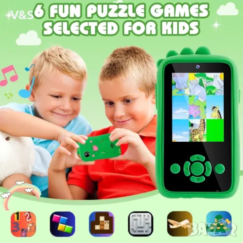 Детски мобилен телефон, 2,4-инчов дисплей, детска камера, играчка мобилен телефон с камера, функции , снимка 6 - Образователни игри - 48332731