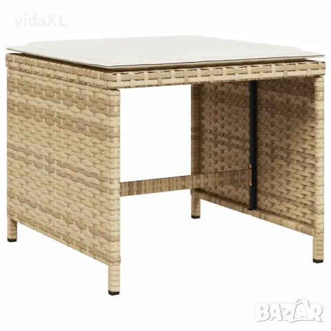 vidaXL Градински комплект с възглавници, 11 части, бежов полиратан, снимка 6 - Градински мебели, декорация  - 56146795