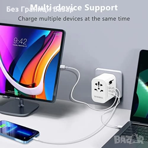 Нов Универсален адаптер за пътуване с USB и Type-C – UK EU US AU, снимка 5 - Друга електроника - 51577852