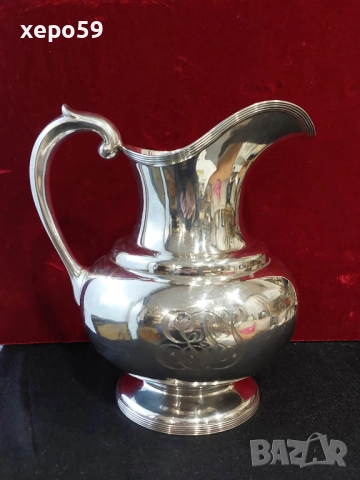 Сребърна кана за вода или вино,сребро 925,вместимост 1800 мл.Отлично състояние. , снимка 2 - Сервизи - 52776255