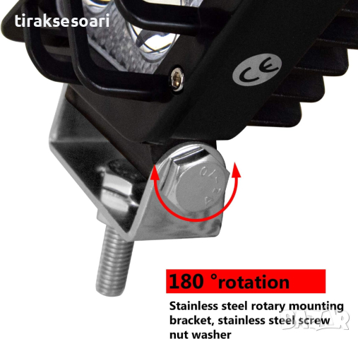 13.5 см 48W Диоден Халоген с Решетка Фар с Решетка Прожектор 12V 24V, снимка 3 - Аксесоари и консумативи - 44737425