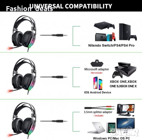 Нови компютърни геймърски Слушалки за игри с микрофон, изолиран шум, снимка 2 - Слушалки и портативни колонки - 34465698