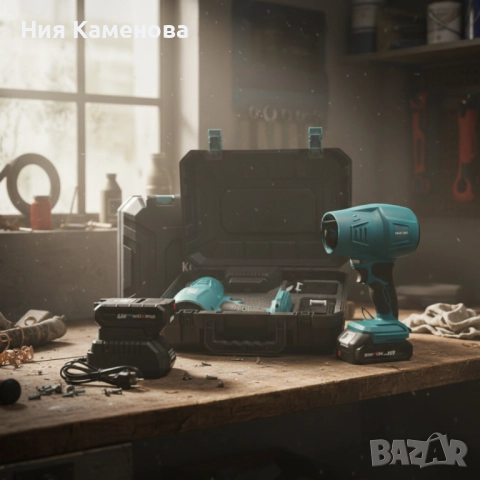 Акумулаторна турбо духалка 36V – Мощен въздушен пистолет с 2 батерии 8Ah и куфар