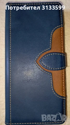 Нов кожен калъф за Samsung в синьо с магнитно закопчаване 