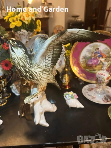 Karl Ens Соколи Volkstedt Германия голяма порцеланова фигура 35 см, снимка 11 - Антикварни и старинни предмети - 54026004