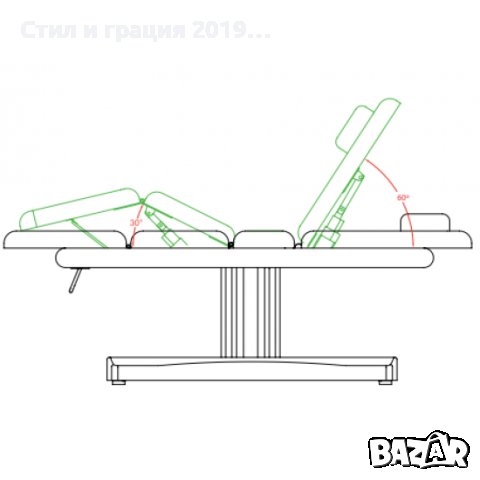 Спа кушетка Ulna (3 мотора) 193 x 71,5 x 65/91 см, снимка 6 - Кушетки - 44164227