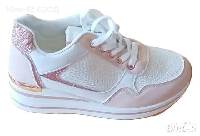  Дамски сникърси от еко кожа на платформа, снимка 3 - Маратонки - 56413360