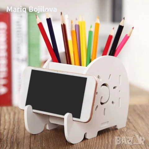 Поставка за съхранение на училищни и офис консумативи  във формата на слон, снимка 1