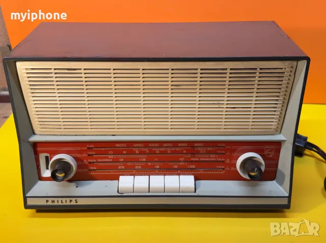 Ретро Лампово Радио Philips Работи, снимка 3 - Антикварни и старинни предмети - 50072438