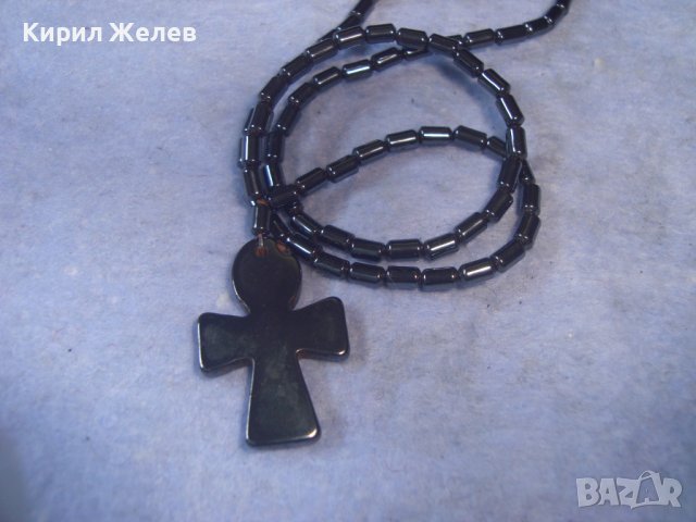 ФЕШЪН АРТ КОЛИЕ от ХЕМАТИТ с КРЪСТЧЕ ХЕНД-МЕЙД НАКИТ БИЖУ 27498, снимка 7 - Колиета, медальони, синджири - 36953970