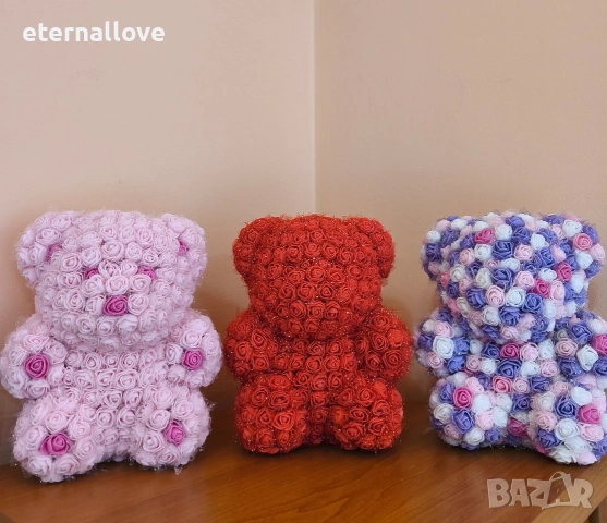 Страхотен подарък за любим човек - Мече от розички, снимка 5 - Изкуствени цветя - 53107804