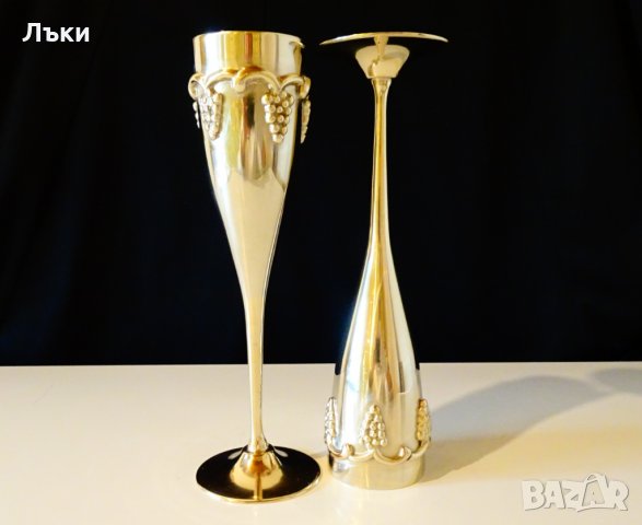 Бронзов бокал,чаша за вино,уникален релеф грозде. , снимка 10 - Антикварни и старинни предмети - 31529051