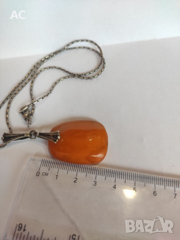 Сребро с кехлибар, снимка 6 - Антикварни и старинни предмети - 38728996