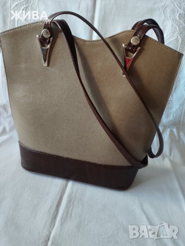 ЗА ЦЕНИТЕЛИ Естествена кожа италианска дамска чанта, снимка 3 - Чанти - 38080041