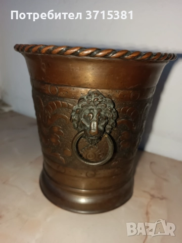 Медна кашпа. , снимка 5 - Антикварни и старинни предмети - 52907746