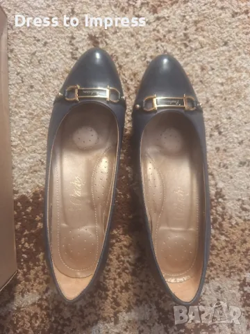 Сини елегантни обувки естествена кожа 40 номер, снимка 2 - Дамски ежедневни обувки - 48434695