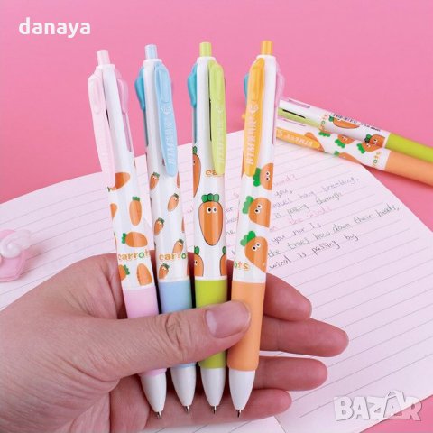 1689 Химикал с цветен принт Морковчета 4 цвята в 1