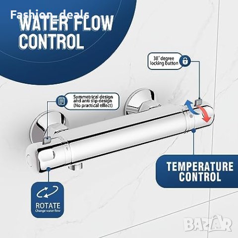 Нов MORADO Луксозен термостатичен стенен душ смесител Дом , снимка 5 - Други стоки за дома - 42446383