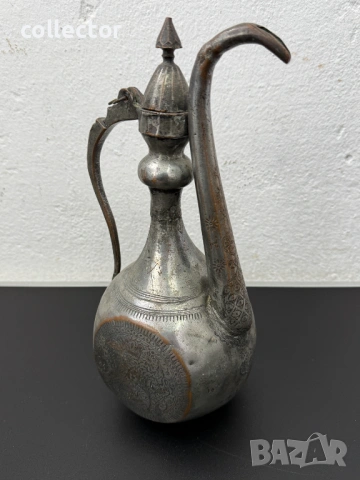 Автентичен османски ибрик с гравюри. №7844, снимка 3 - Антикварни и старинни предмети - 53096408