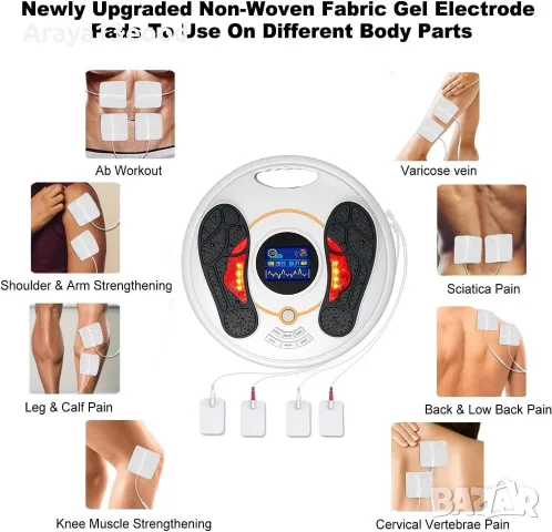 EMS масажор за стъпала и крака OSITO Foot Circulation Plus с TENS и EMS, снимка 3 - Масажори - 56115711