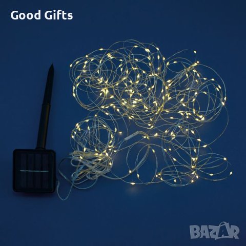 Соларни коледни лампички, Топло бяло, 200 LED, С програми, снимка 2 - Соларни лампи - 42739627