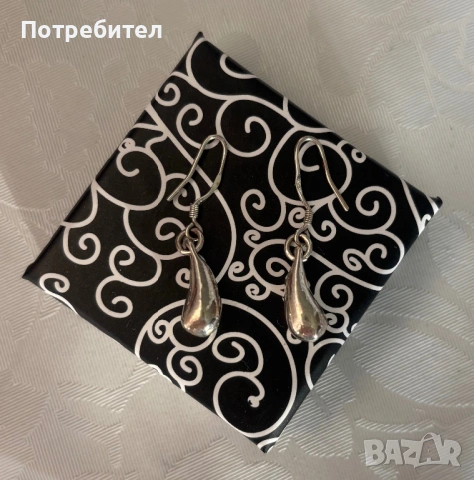 Сребърни обеци,печат 925, снимка 2 - Пръстени - 53143178