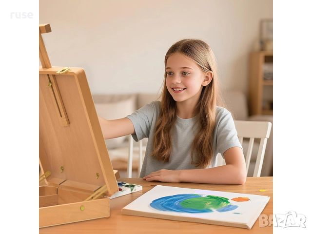 НОВИ! Настолен статив - куфар за рисуване регулируем масив , снимка 8 - Други - 52401549