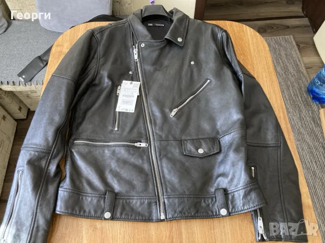 Мъжко оригинално яке естествена кожа Zara