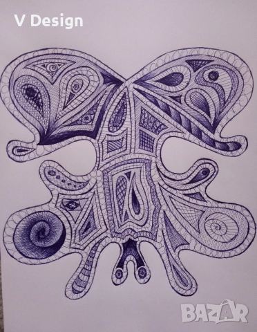 Абстрактна Картина "Пеперудени криле", снимка 3 - Картини - 52318818