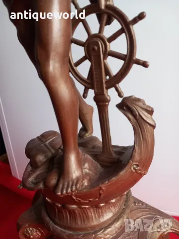 Стар Голям Настолен Каминен  Бароков Часовник, снимка 4 - Антикварни и старинни предмети - 48399946