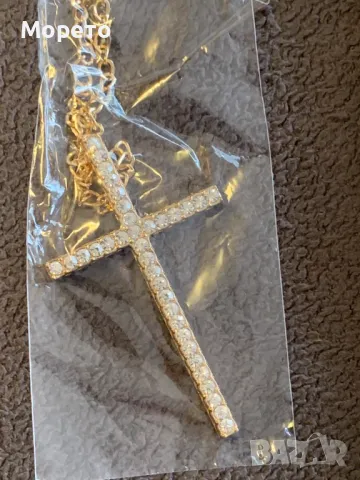 Красиво ново дамско колие-Кръст-10