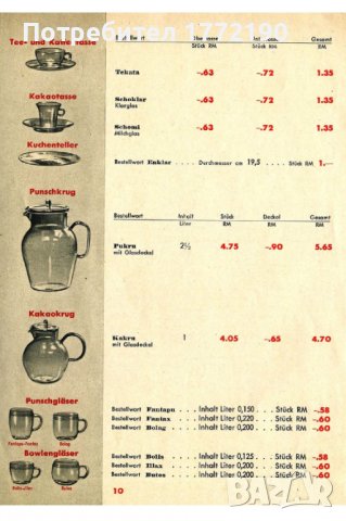 6чаши BUTOS Стъклен Сервиз "Schott & Gen" Mainz, JENA-er Glas 1937, снимка 8 - Антикварни и старинни предмети - 36897619