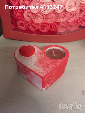 Керамични свещници сърца ръчно изработени , снимка 5 - Други - 52997913