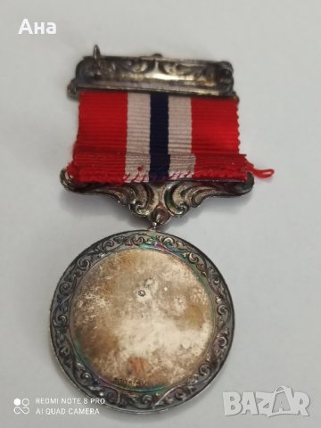 норвежки сребърен медал с маркировка , снимка 2 - Антикварни и старинни предмети - 42138819