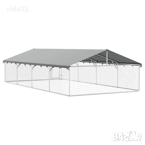 vidaXL Дворна клетка за кучета с покрив, 600x300x150 см, снимка 9 - За кучета - 56146183