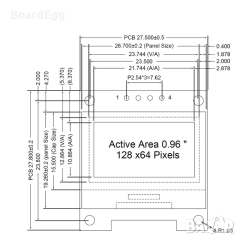 OLED дисплей SSD1306 12864 - 0.96 inch (бял), снимка 3 - Друга електроника - 51490560