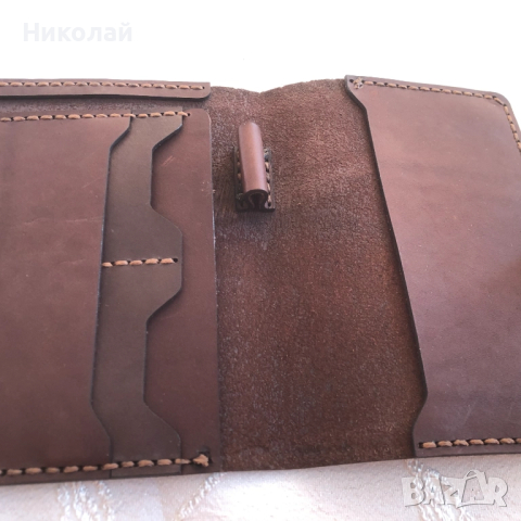 Калъф / портфейл за пътуване BURGUNDY COLLECTIVE, естествена кожа, ръчна изработка, ЮАР топ качество, снимка 2 - Портфейли, портмонета - 52109731