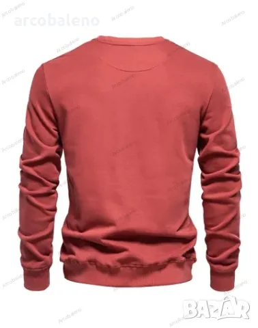 Мъжки свободен едноцветен ежедневен суичър с кръгло деколте, 8цвята , снимка 18 - Суичъри - 48002884