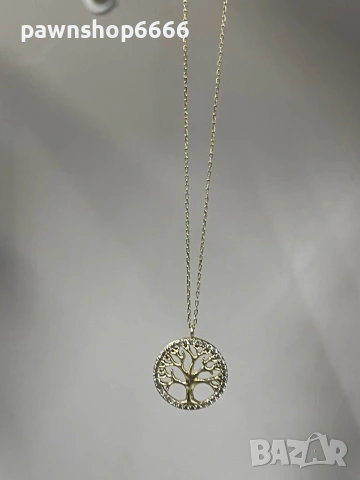 Златно колие с висулка / дървото на живота/  14 карата