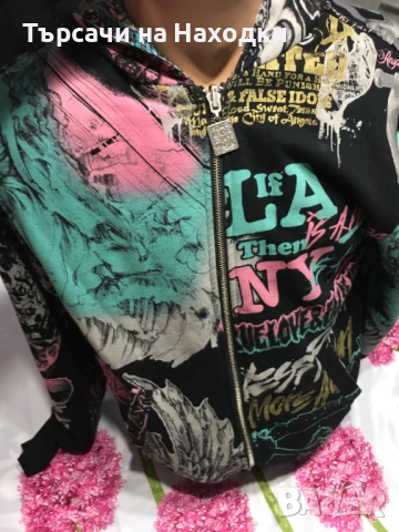 Яке блуза с качулка и цип TLFI True Love False Idols S Small Black, снимка 4 - Суичъри - 50923470