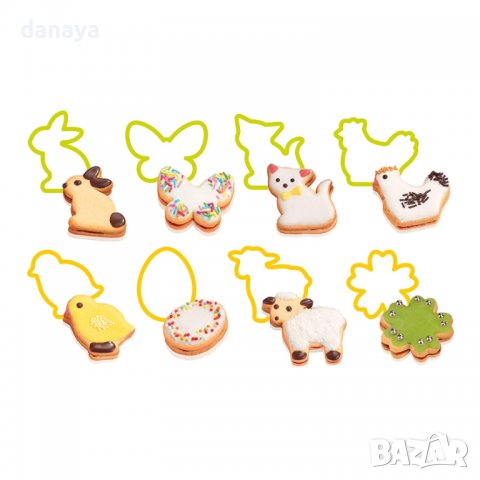 1982 Формички за сладки Великден резци за великденски бисквитки, снимка 4 - Форми - 39629507