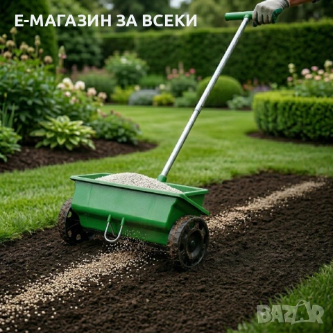 Ръчна градинска сеялка с колела капацитет 6 литра, снимка 2 - Селскостопанска техника - 53937227