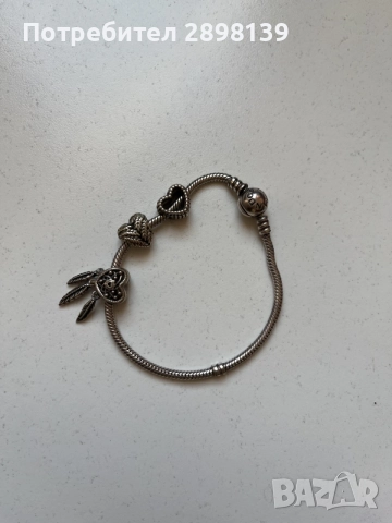 Сребърна гривна Pandora, снимка 2 - Гривни - 56491324